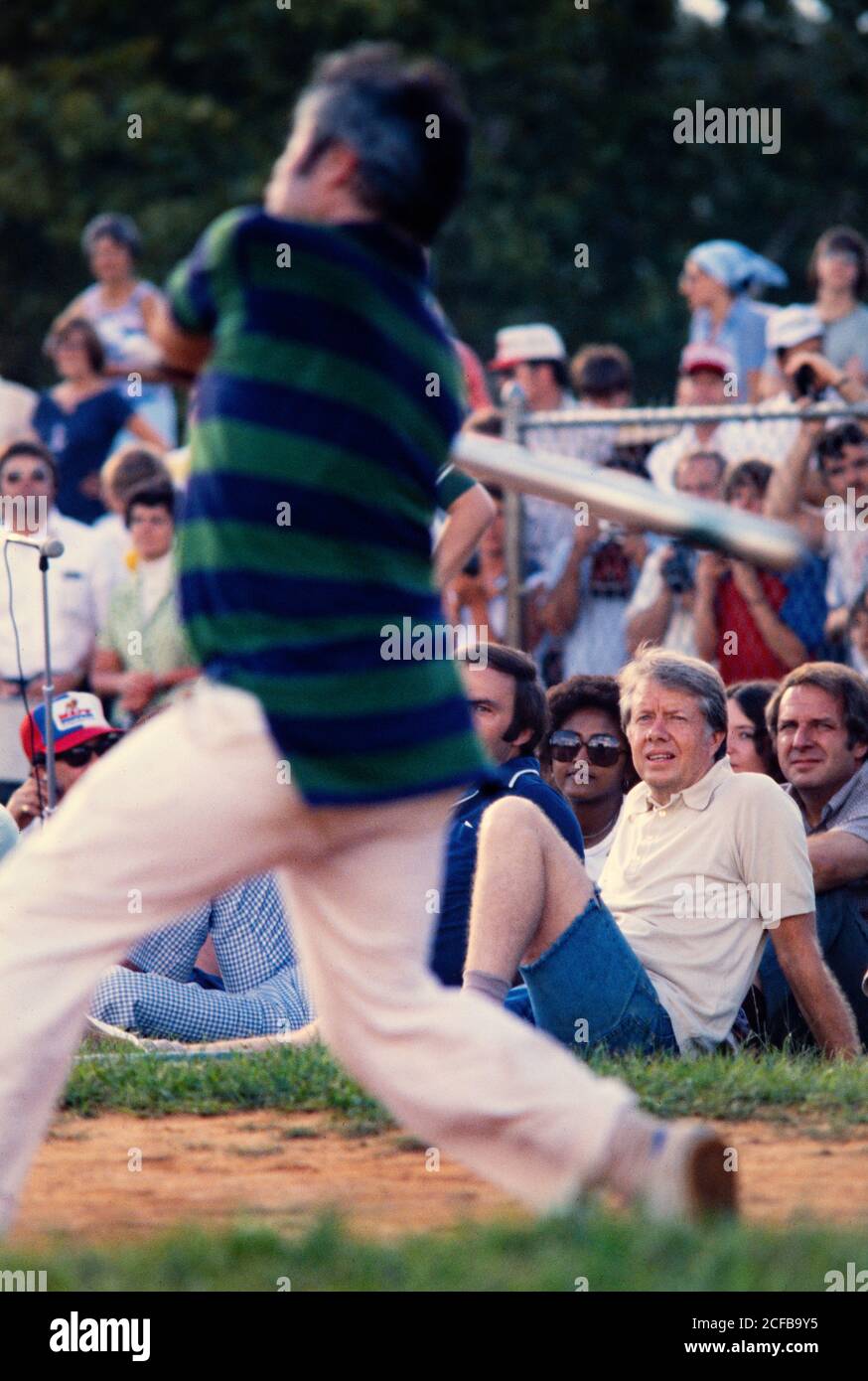 President Jimmy Carter plays softball 1976 - 1979 with off duty Secret ...