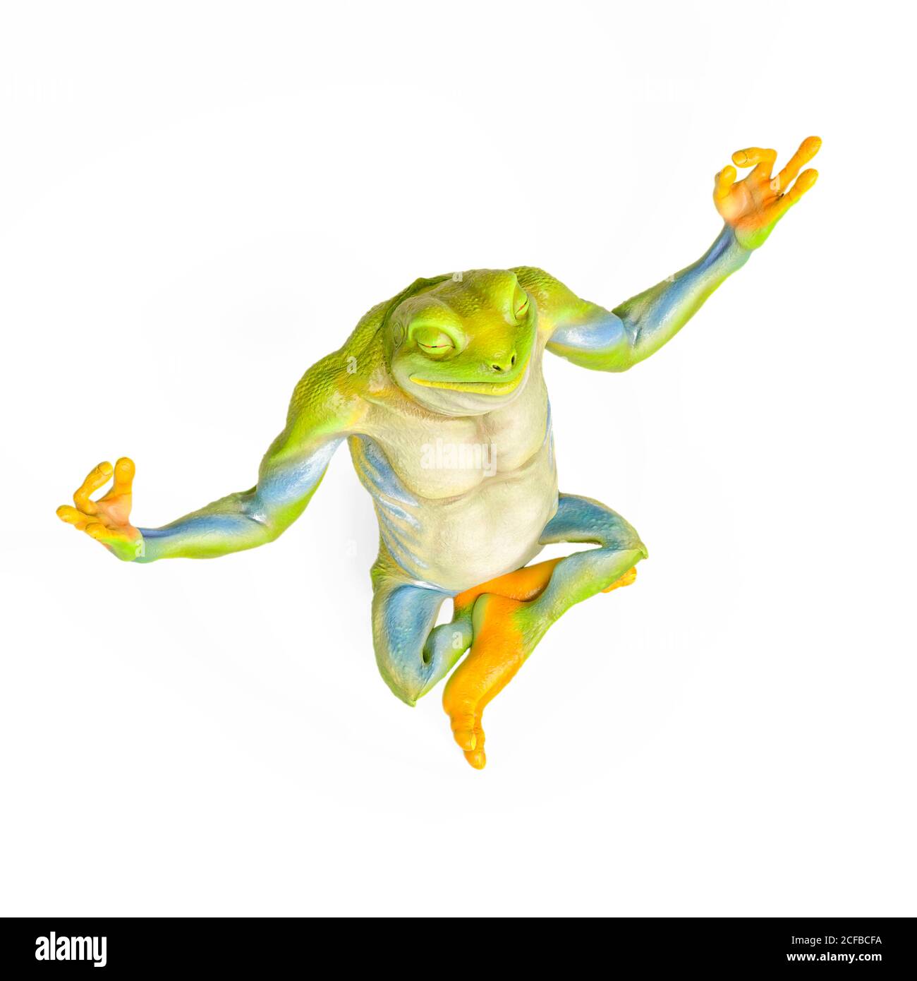 frog is doing yoga in isometric view, 3d illustration Stock Photo - Alamy