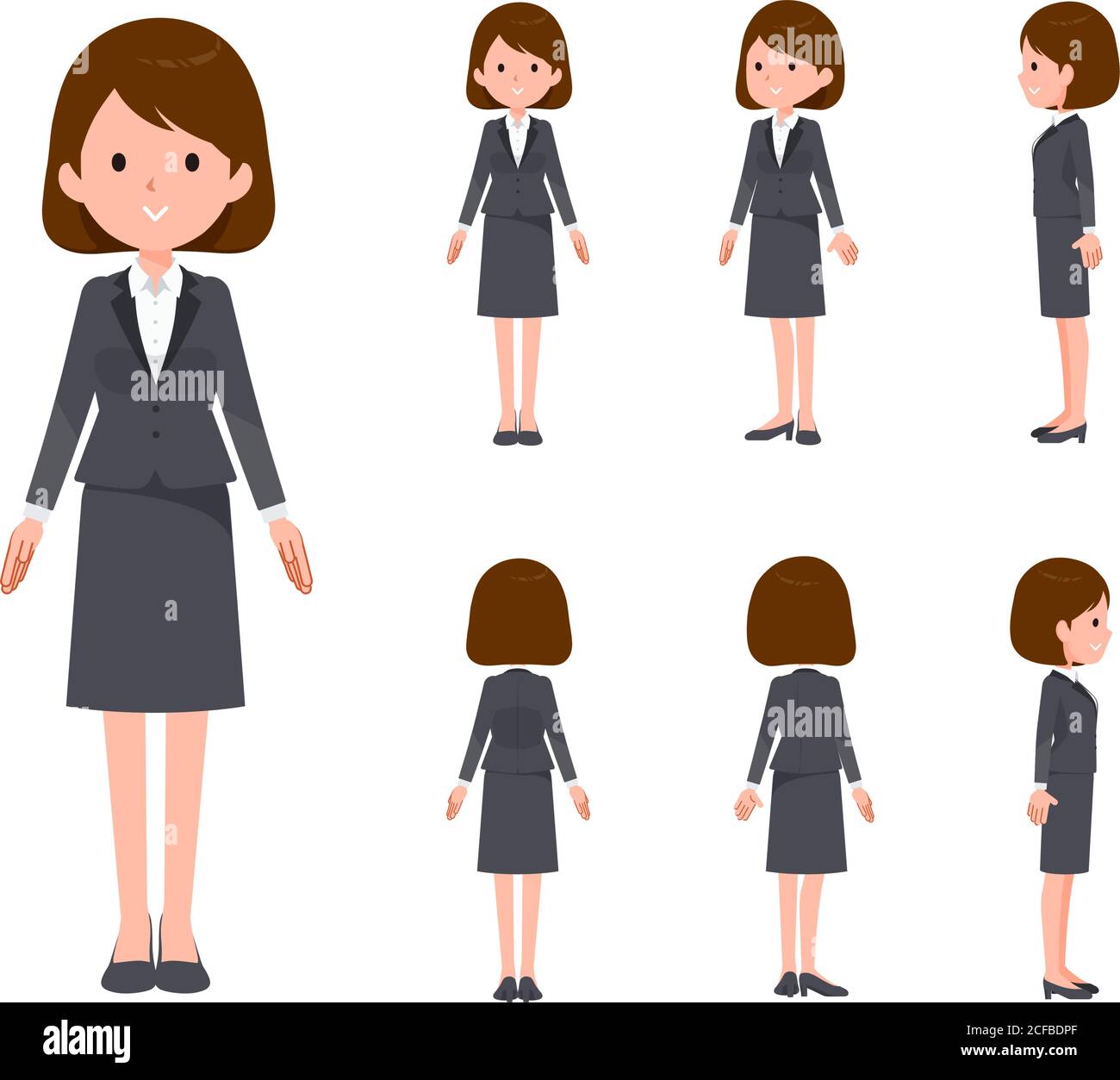 Full body front men and women set - Stock Illustration [56745472