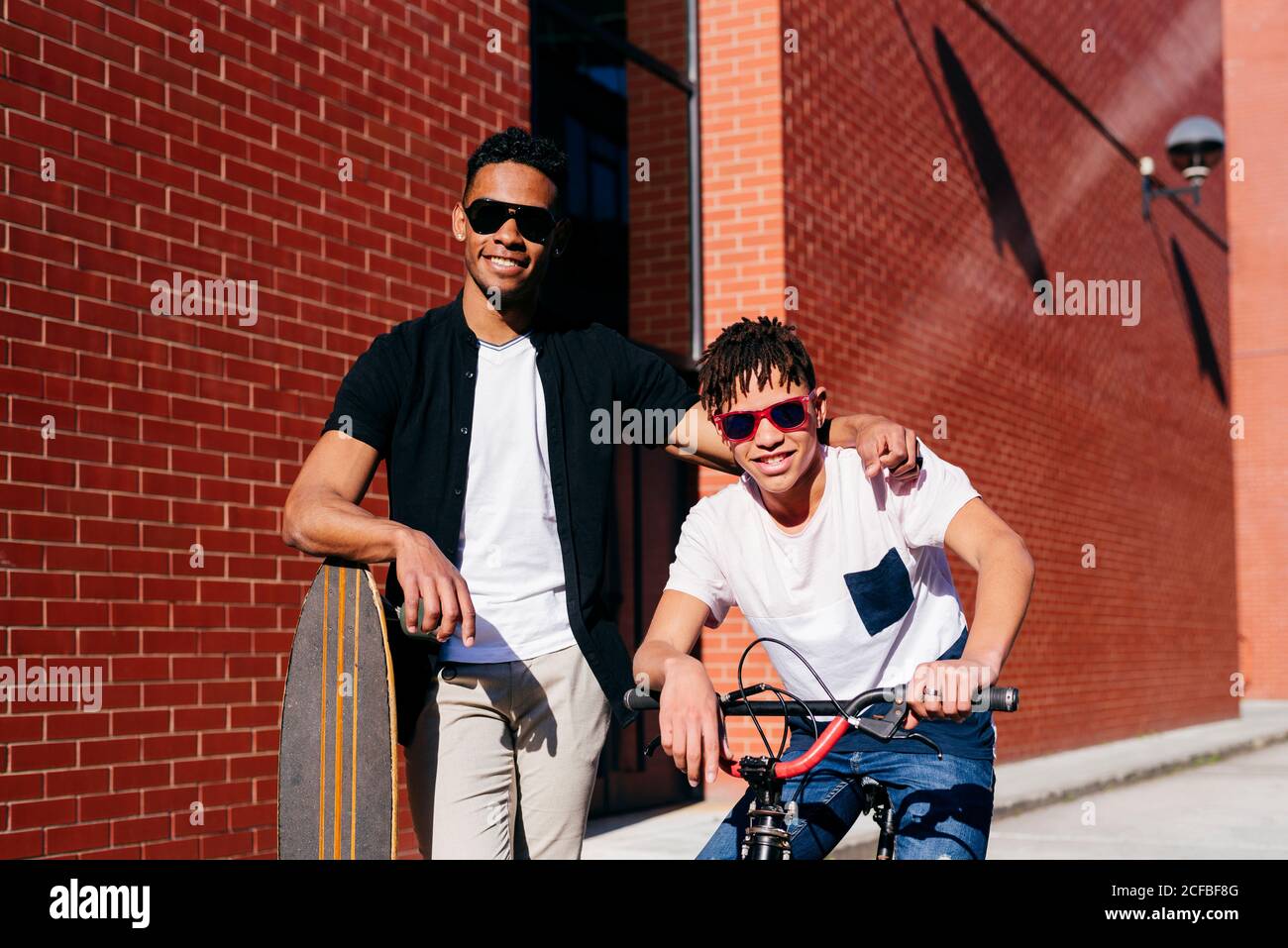 Young happy African American handsome men in casual clothes and ...
