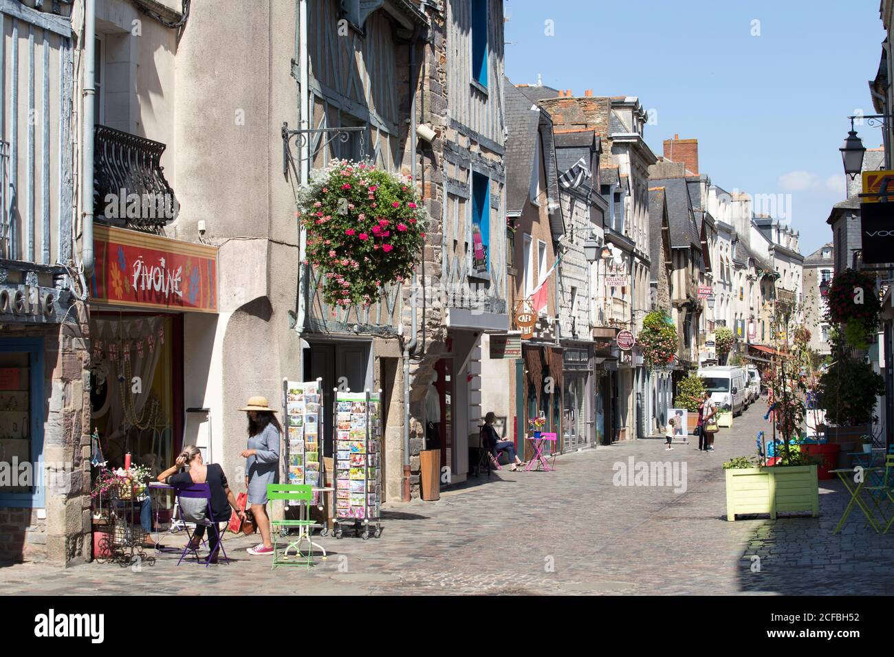 Pedestrian zone, Redon France, France Stock Photo