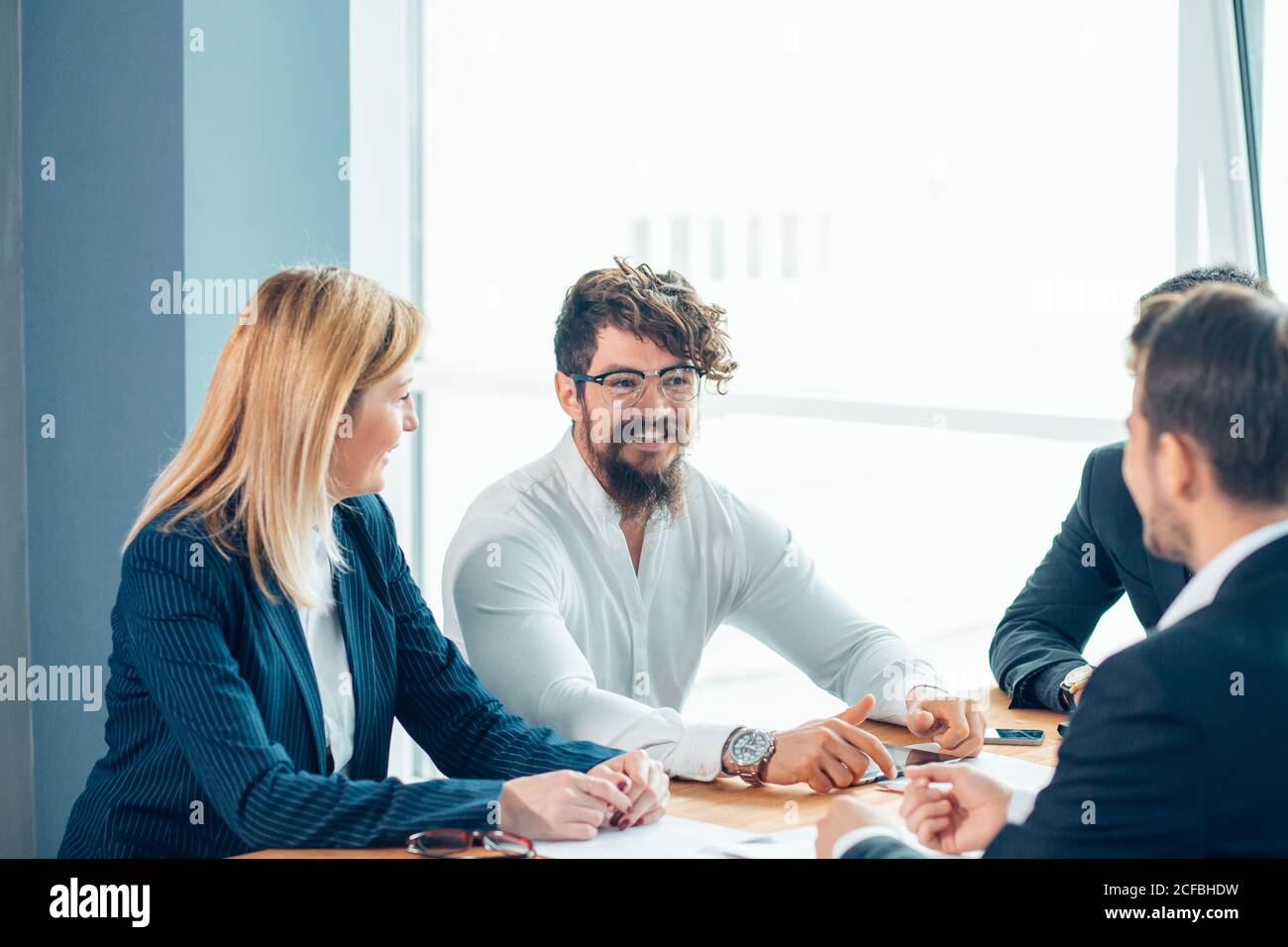 Business People Meeting Conference Discussion Corporate Concept Stock Photo