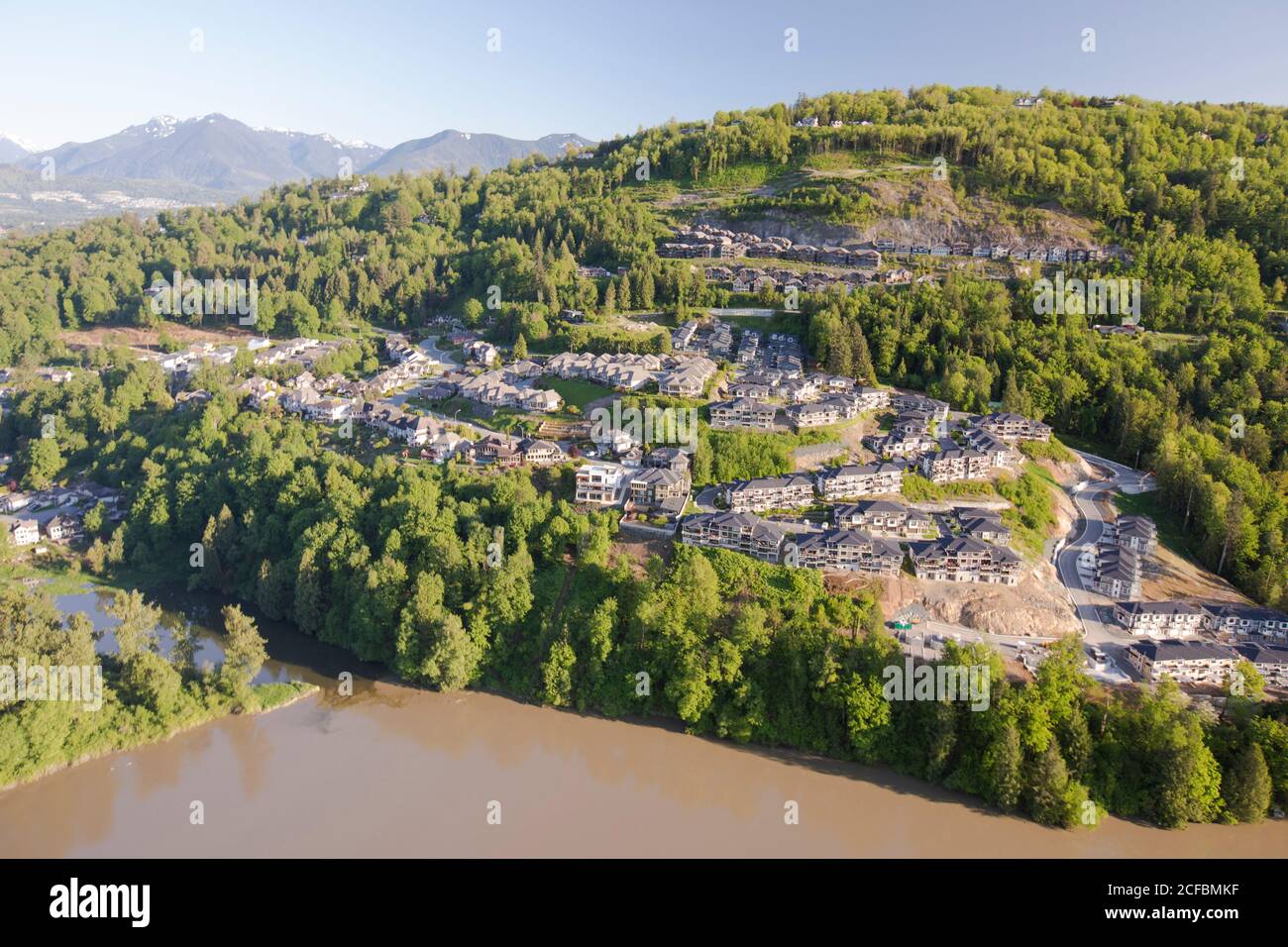 Aerial view of development on Chilliwack Mountain, B.C., Canada Stock Photo Alamy