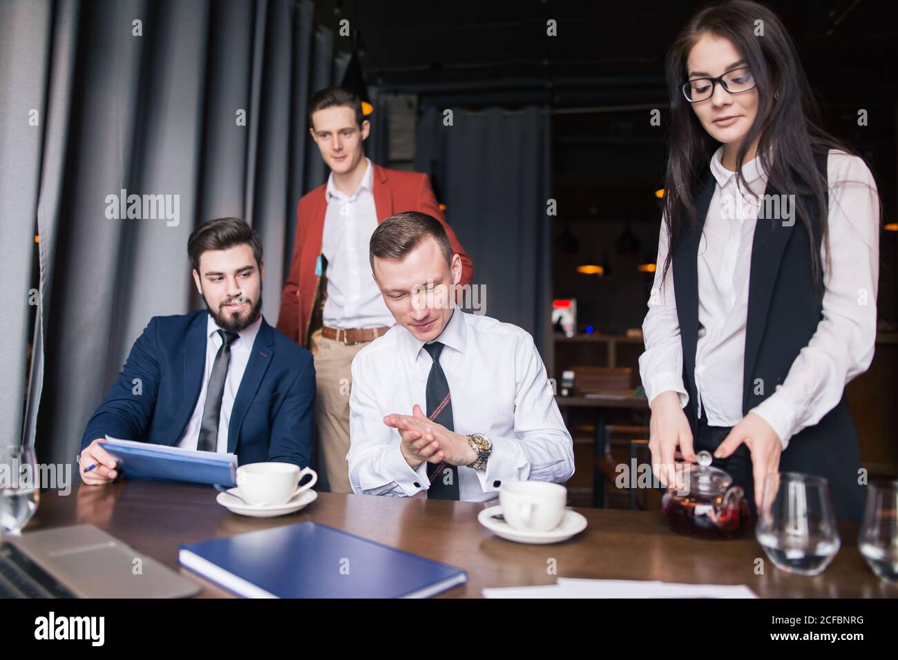 Business People Analyzing Statistics Financial Concept Stock Photo