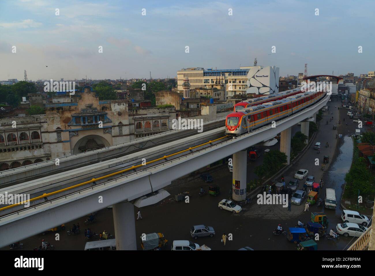 Lahore, Pakistan. 4th Sep 2020. A view of Orange Line Metro Train (OLMT ...