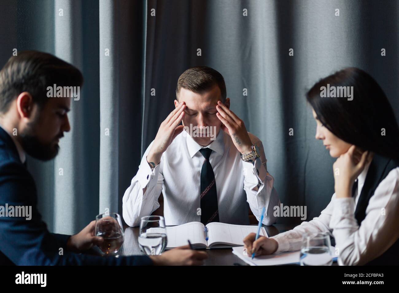Thinking business man Stock Photo