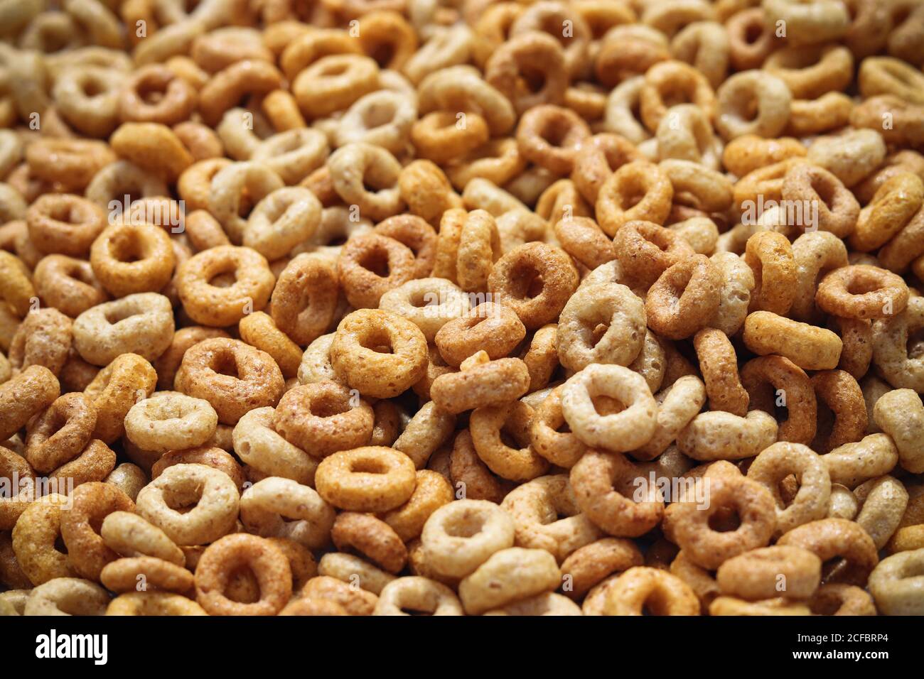 Multigrain breakfast cereal hoops Stock Photo