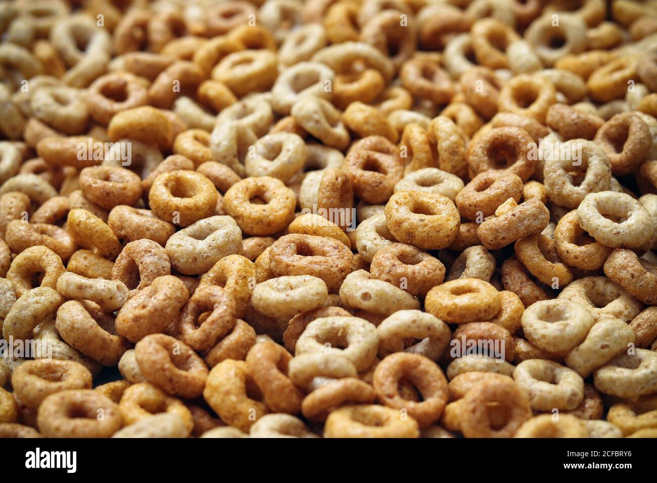 Multigrain breakfast cereal hoops Stock Photo