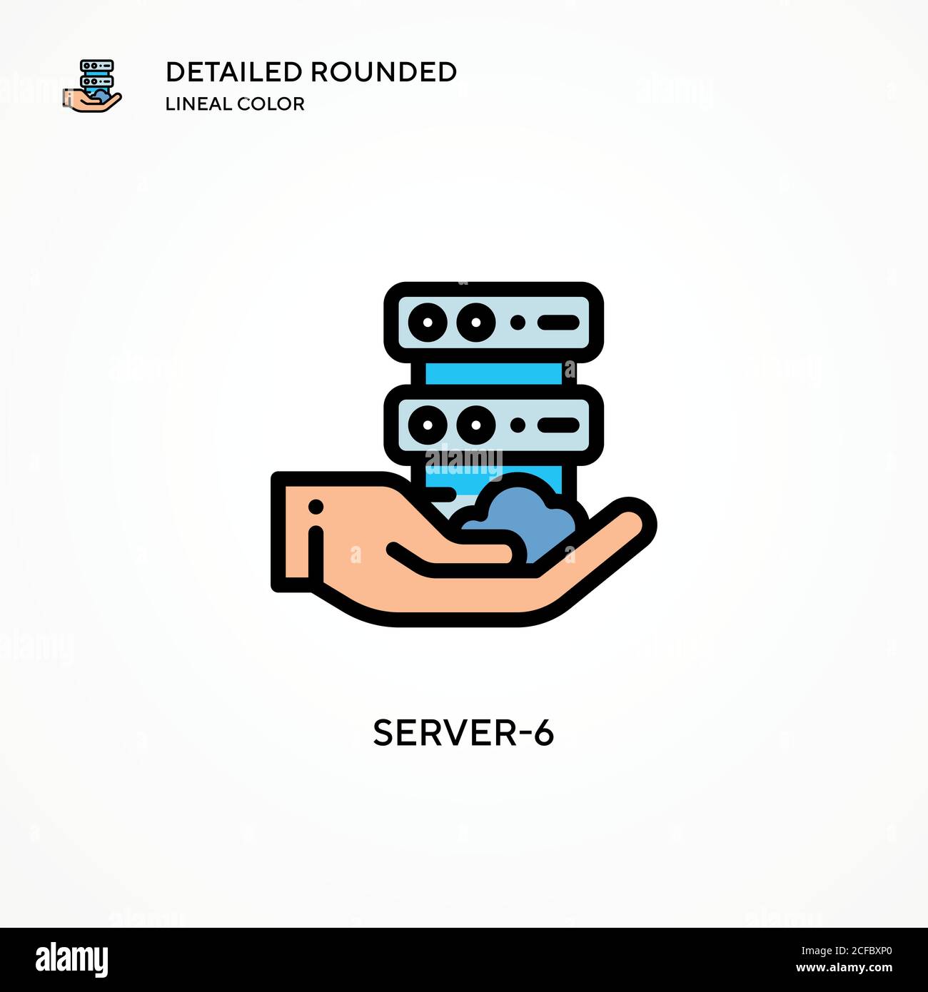 Server-6 vector icon. Modern vector illustration concepts. Easy to edit and customize. Stock Vector