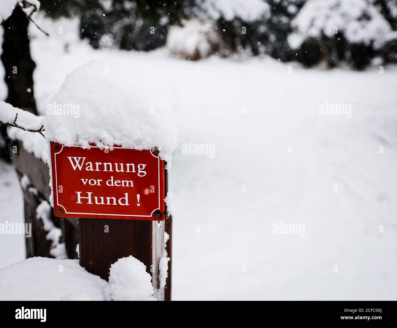 Warning of the dog sign Stock Photo