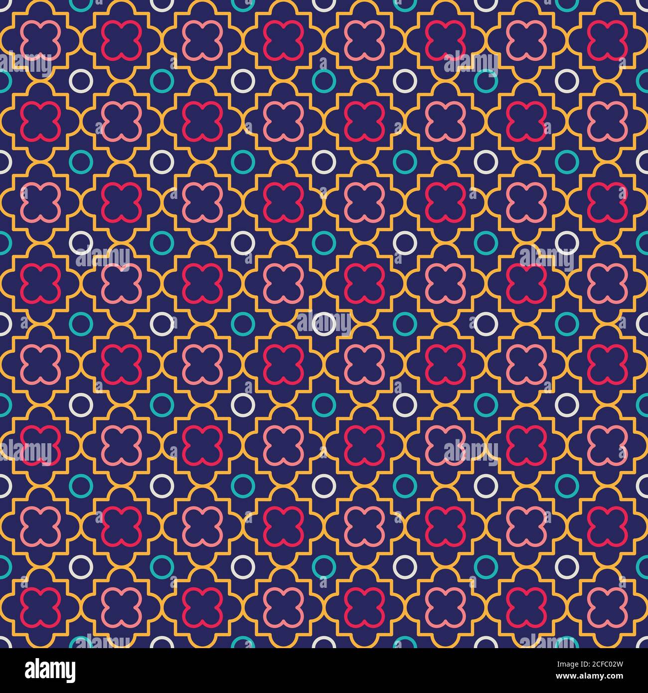 Traditional quatrefoil lattice pattern. Seamless vector background. Stock Vector
