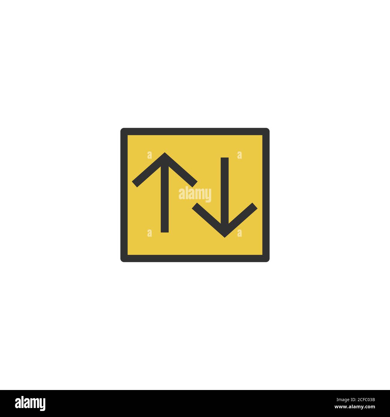 Arrows up and down road sign. direction sign. Stock vector illustration