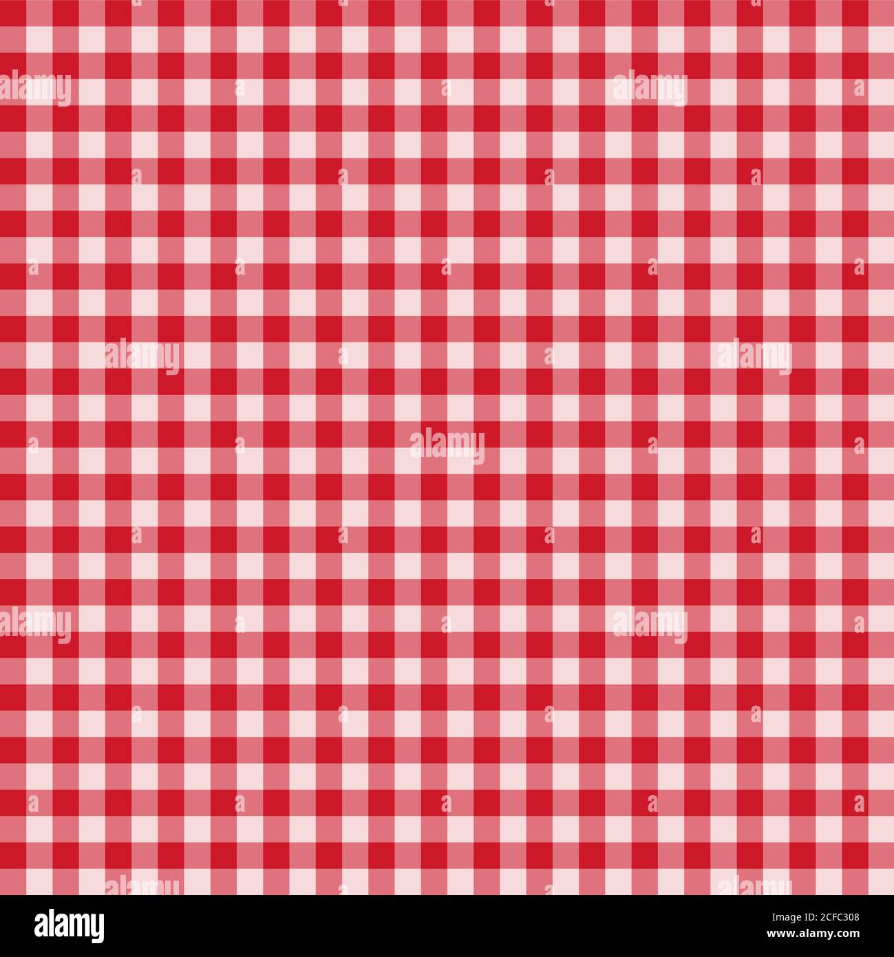 Traditional Gingham pattern in red color. Seamless checkered vector pattern. Abstract geometric background. Stock Vector