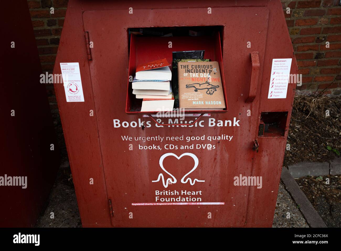 British Heart Foundation books and music bank Stock Photo