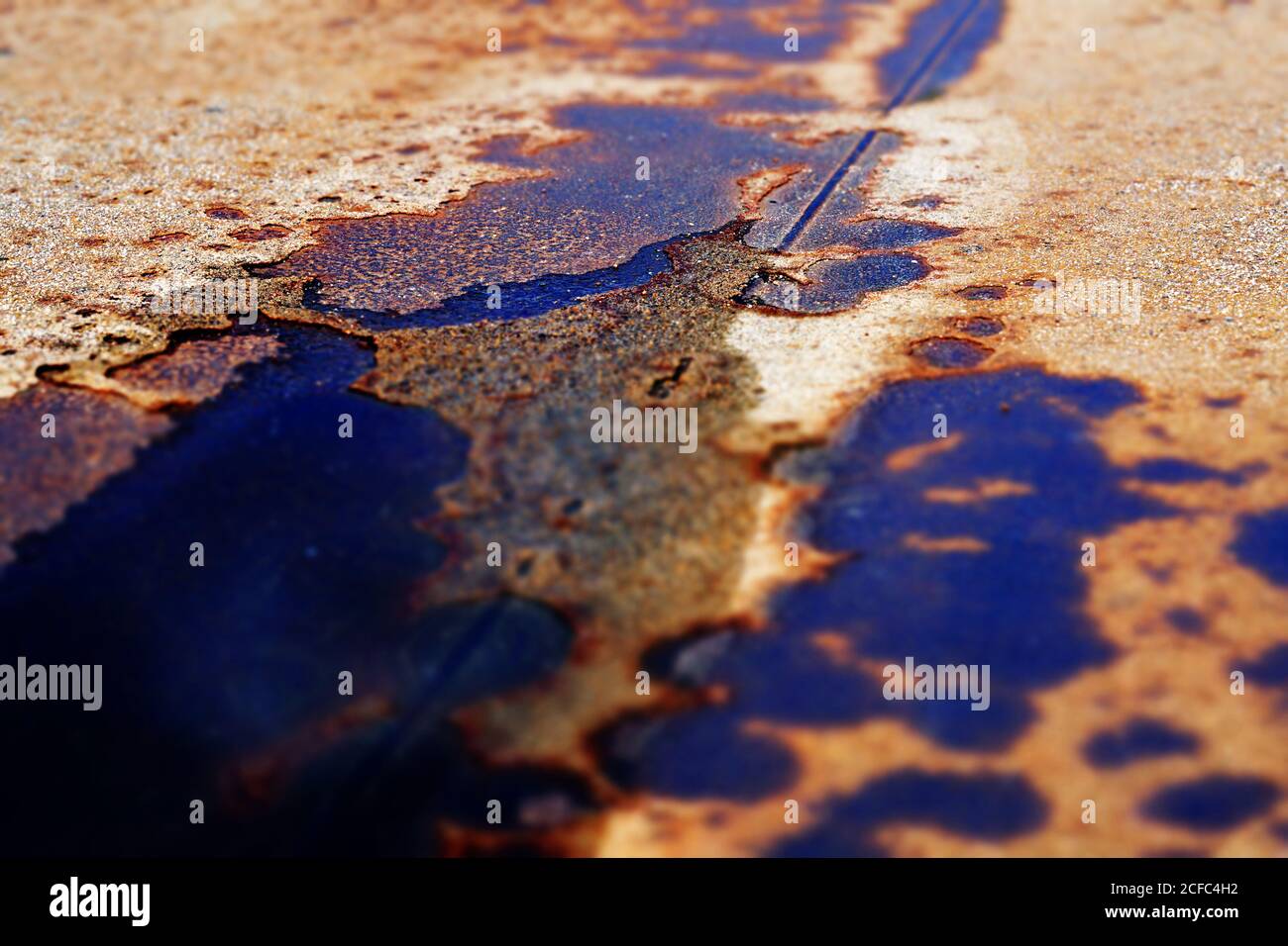 Dripping Rusted Iron Closeup of rusty iron surface with corrosion spots and traces of old ...