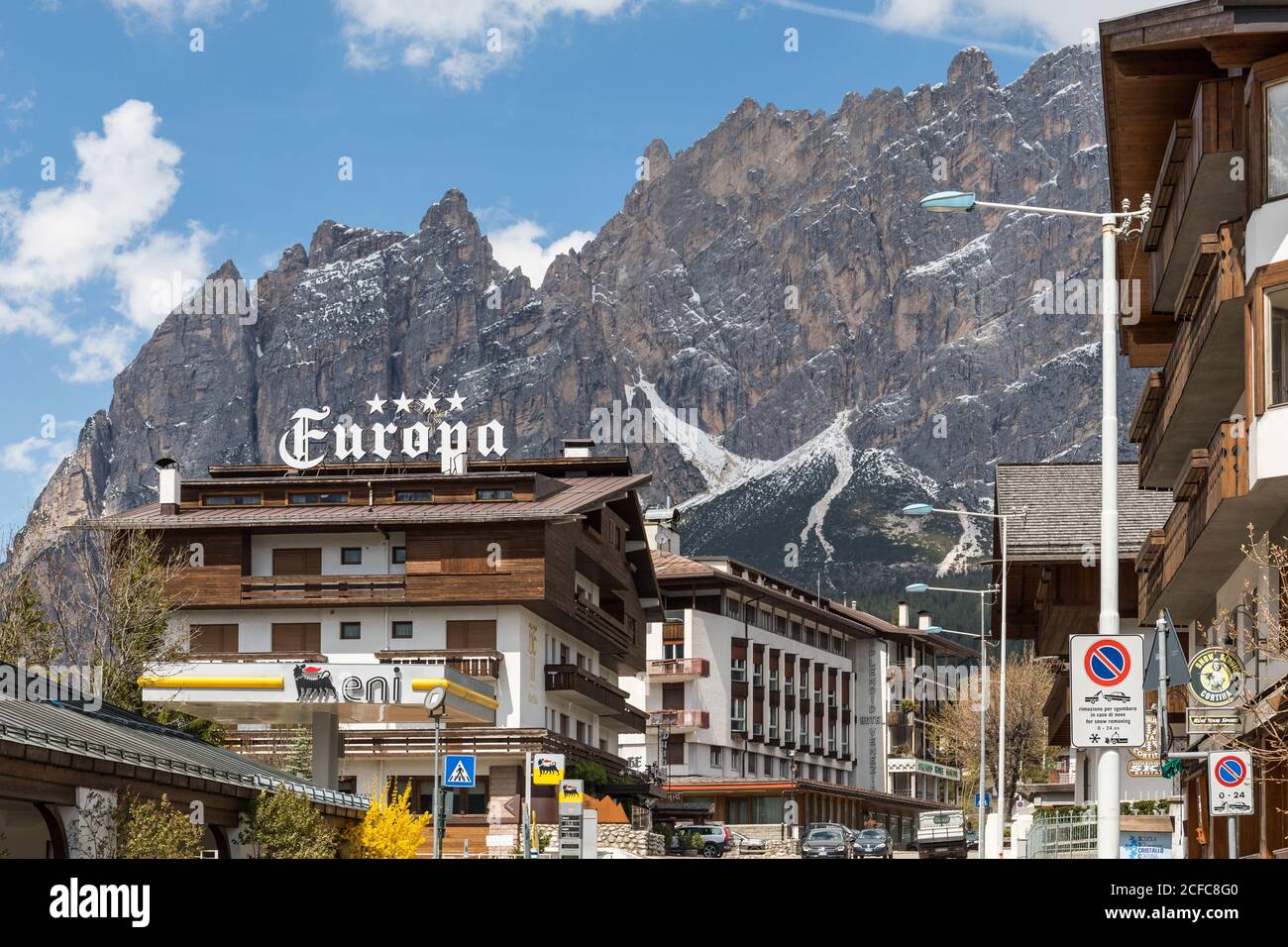 Hotel Europa Cortina D Ampezzo Dolomites Veneto Italy Stock Photo Alamy Europo Cartina