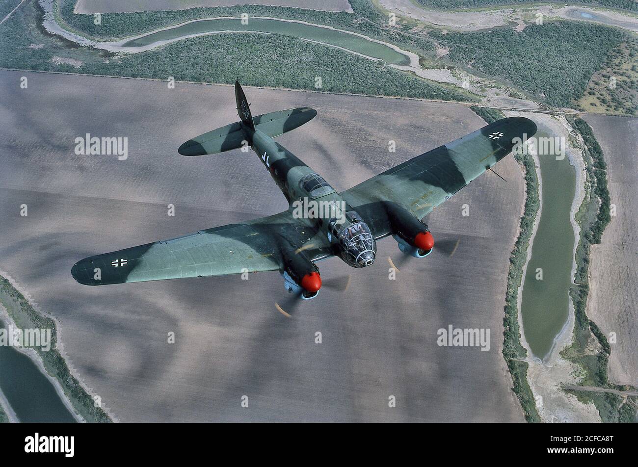 Luftwaffe HE-111 Heinkle WWII German Bomber Stock Photo