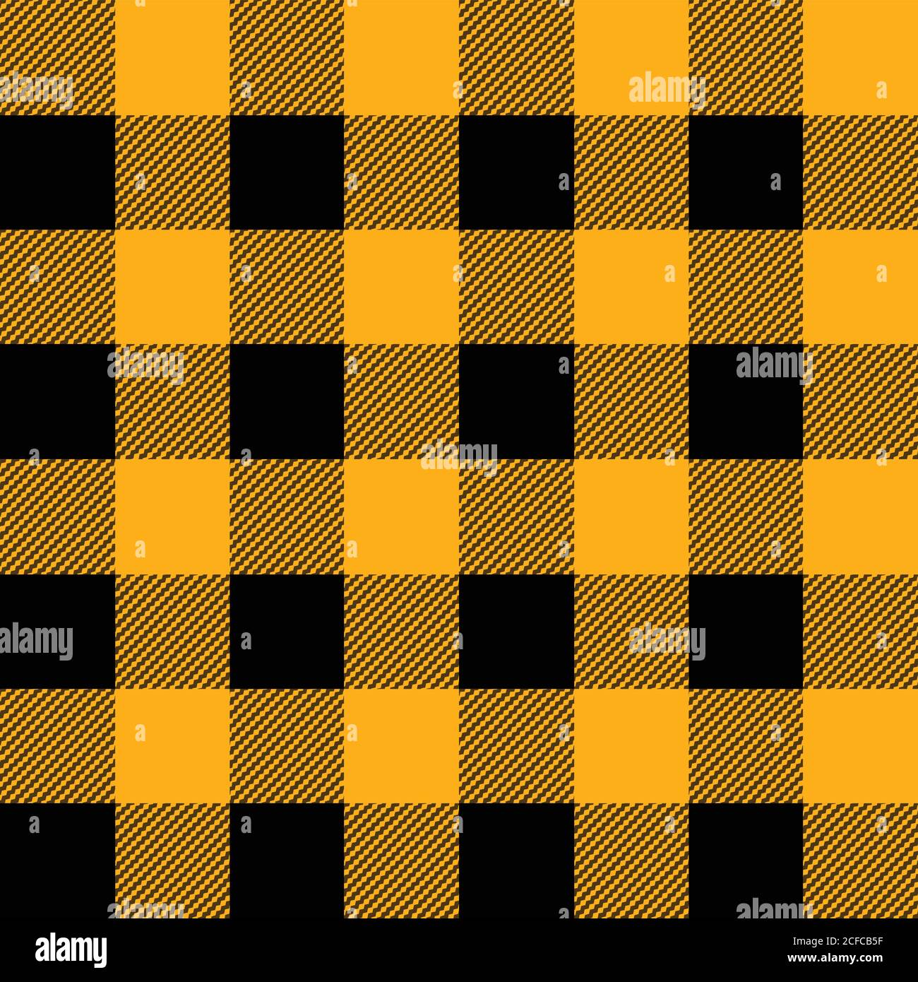 Black and yellow lumberjack pattern, vector illustration Stock Vector