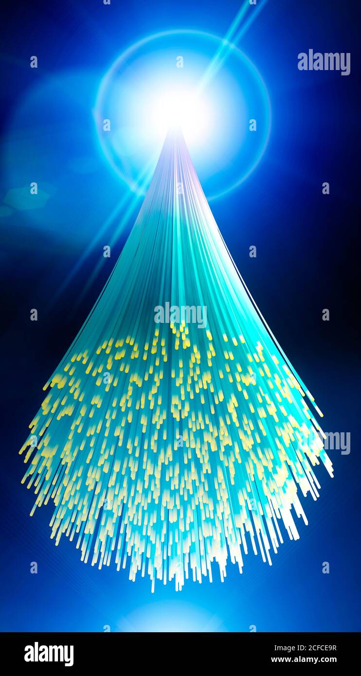 Optical fiber and internet connection speed. Cable. New ultra-fast technology and network access. 3d render Stock Photo