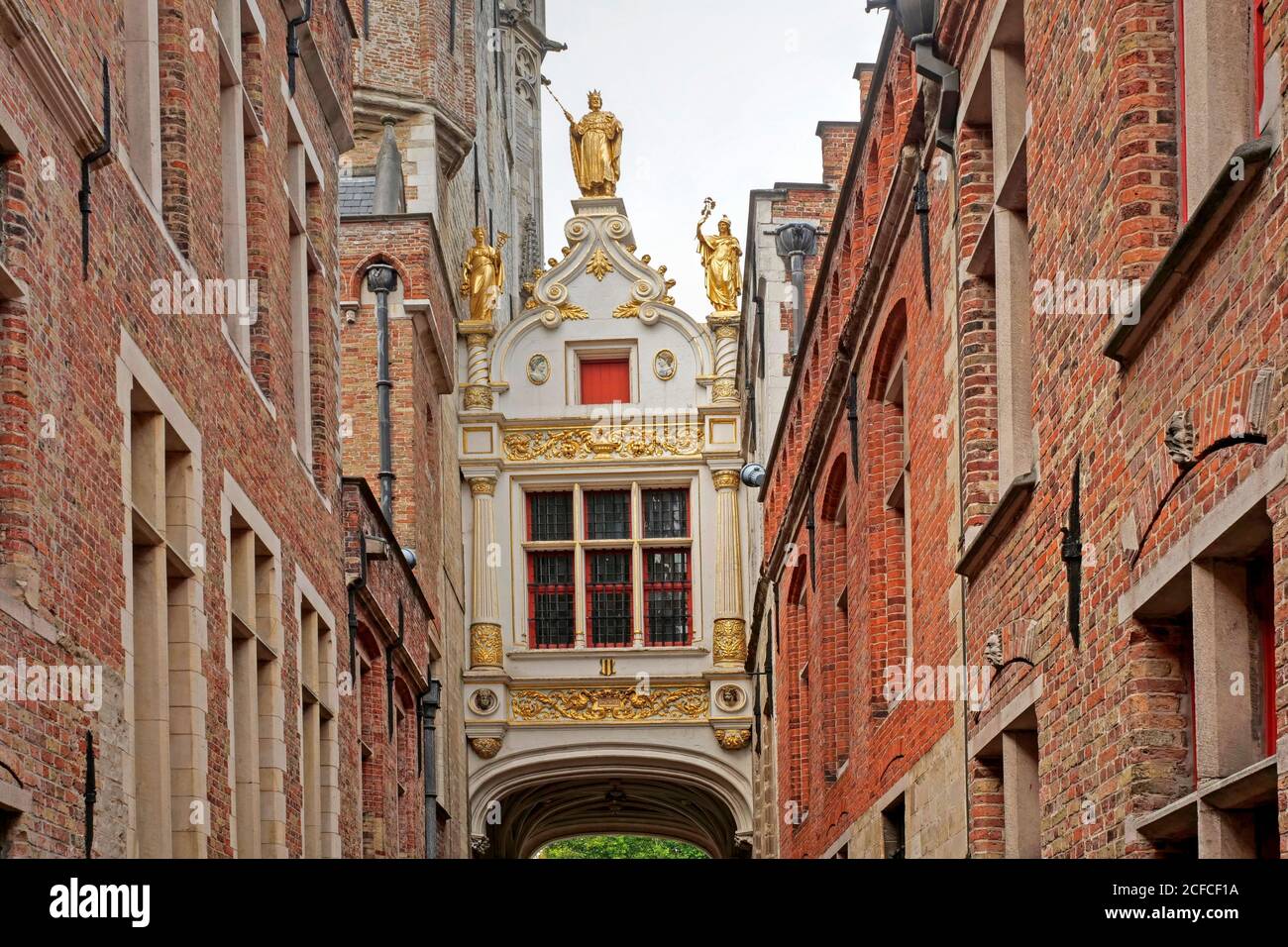 Blind Ezelstraat with Bruges Freiamt, Bruges, West Flanders, Belgium Stock Photo