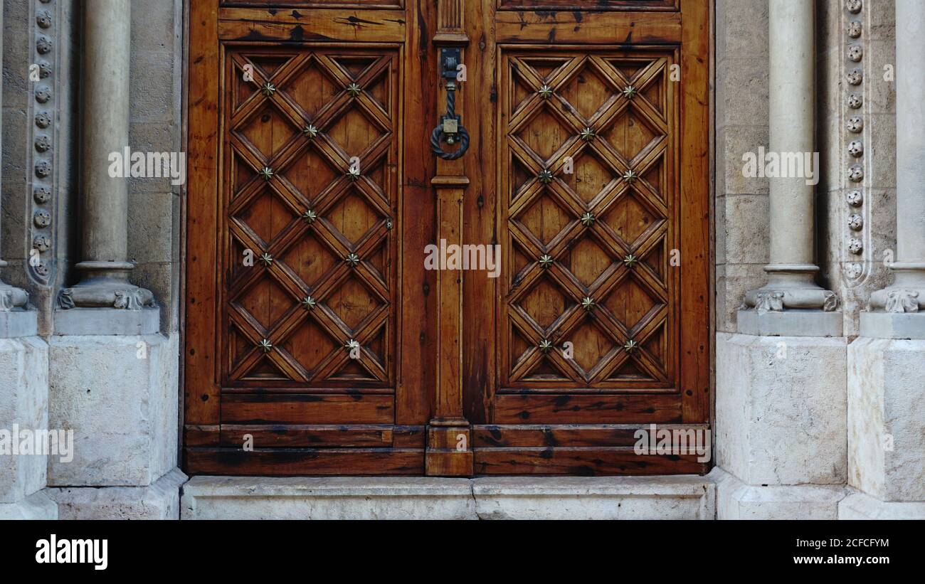 big luxury historic wood door Stock Photo Alamy
