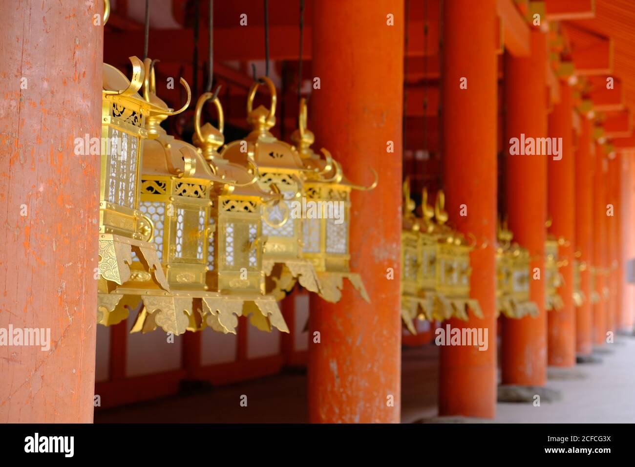 Nara Japan - Shinto shrine Kasuga-taisha lanterns Stock Photo
