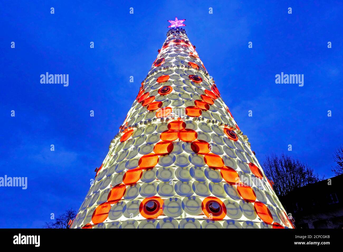 Ceramic Christmas tree, Villeroy & Boch, Mettlach, Saarland, Germany Stock Photo