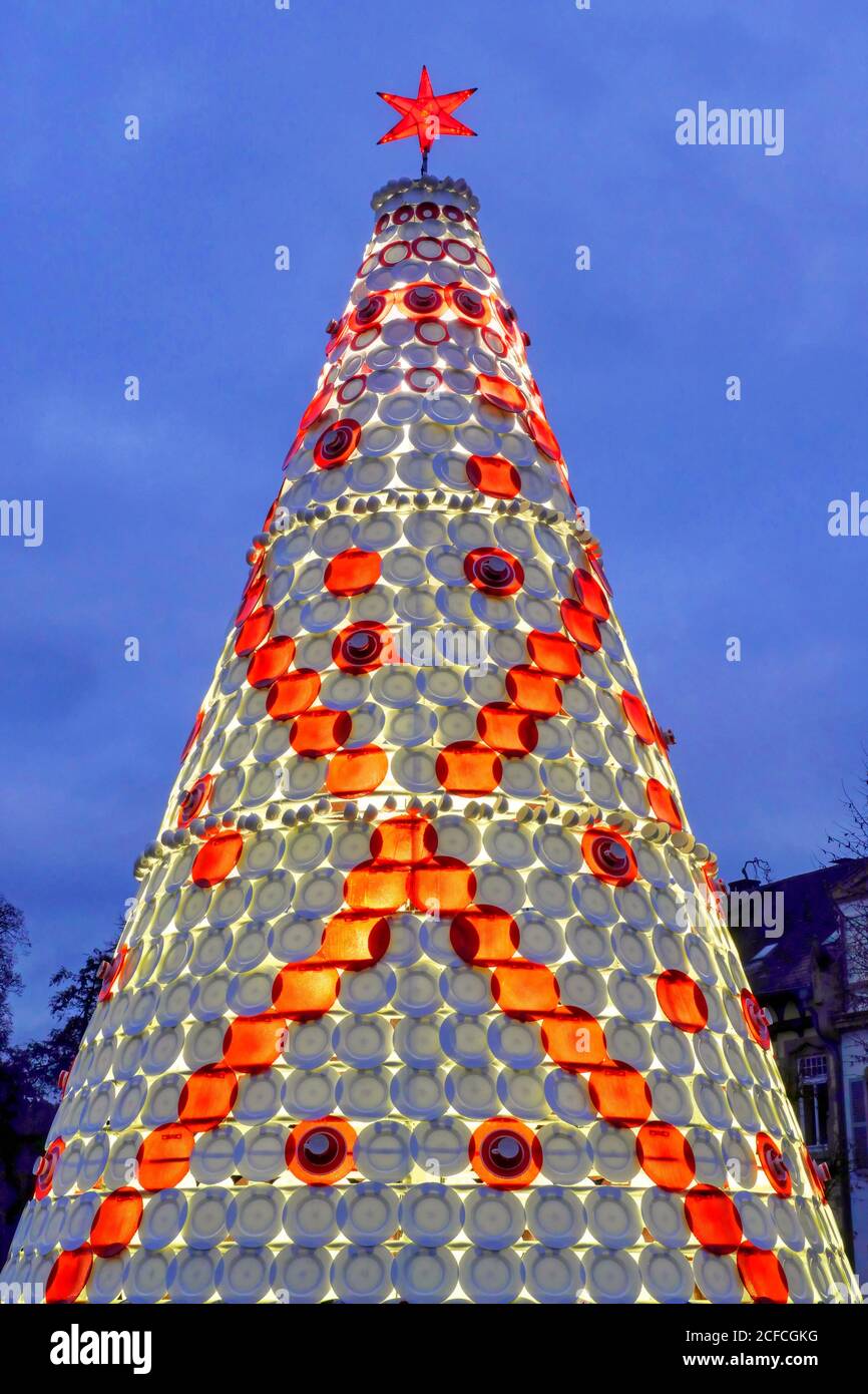 Ceramic Christmas tree, Villeroy & Boch, Mettlach, Saarland, Germany Stock Photo
