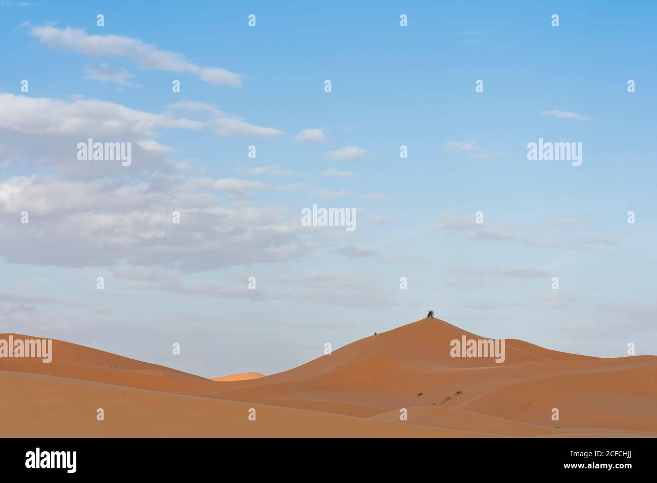camel rides, Hotel Kasbah Tombouktu, Merzouga sand dunes, Morocco, tourists, desert, insignificant, isolated Stock Photo