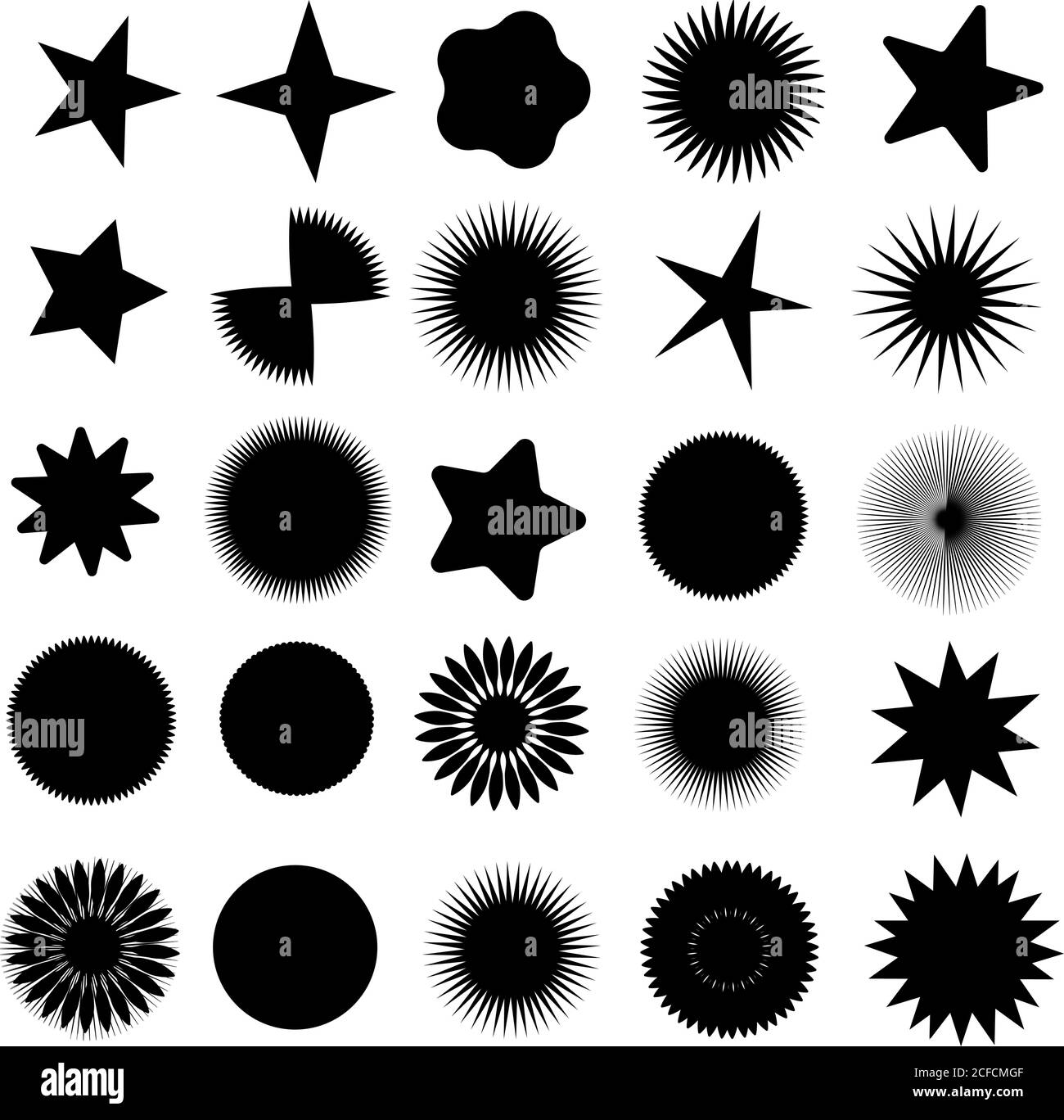 Star icons set on white background. Vector illustration Stock Vector ...