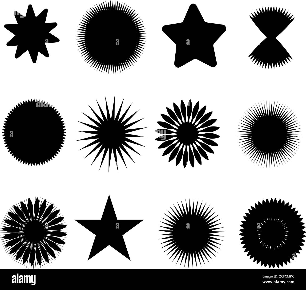 Star icons set on white background. Vector illustration Stock Vector