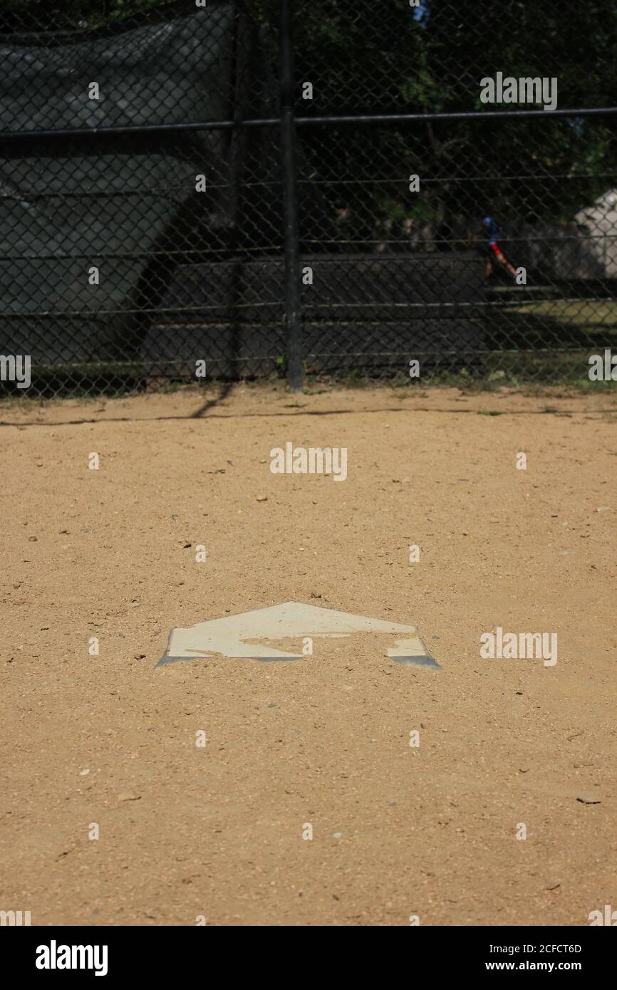 The baseball diamond home plate at the local park Stock Photo Alamy