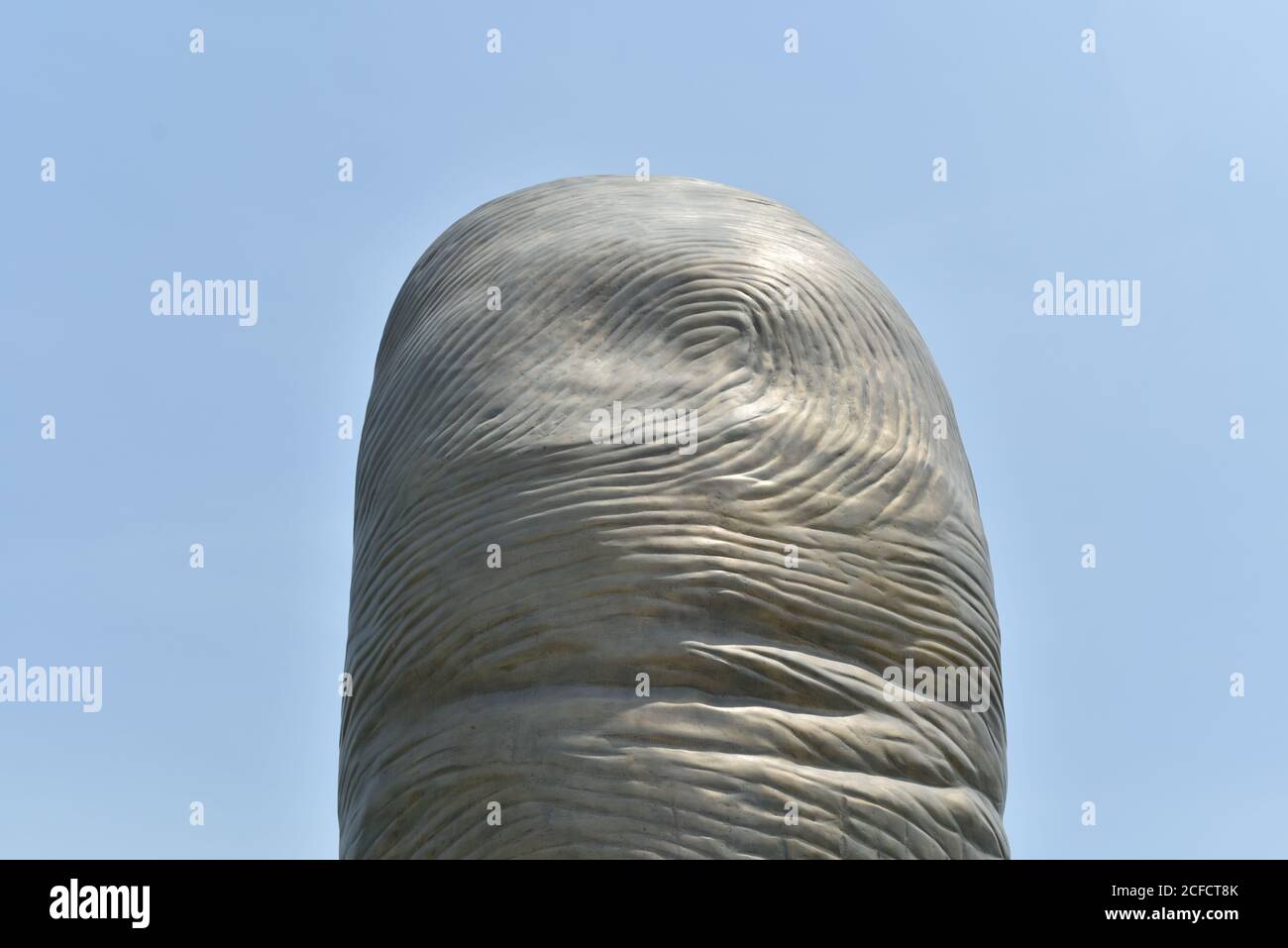 A fingerprint detail of a public sculpture. Installed in the Olympic