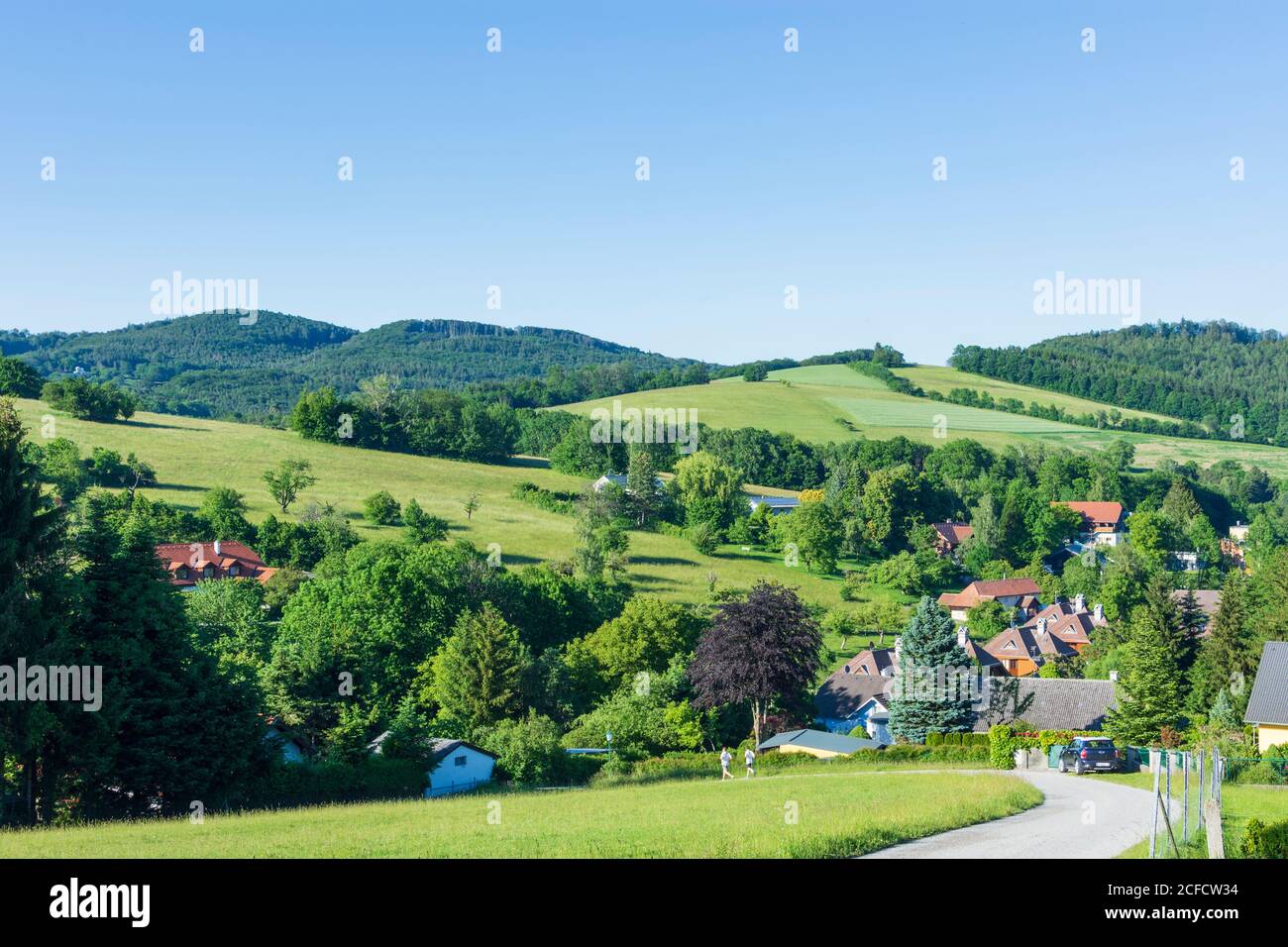 Tullnerbach, village Irenental, mountain Troppberg in Wienerwald, Vienna Woods, Niederösterreich / Lower Austria, Austria Stock Photo