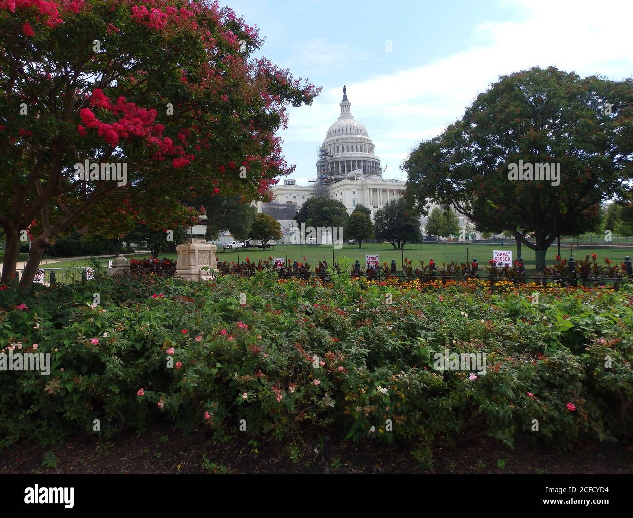 The US Capitol Building, with gardens in the foreground, Washington DC, United States Stock Photo