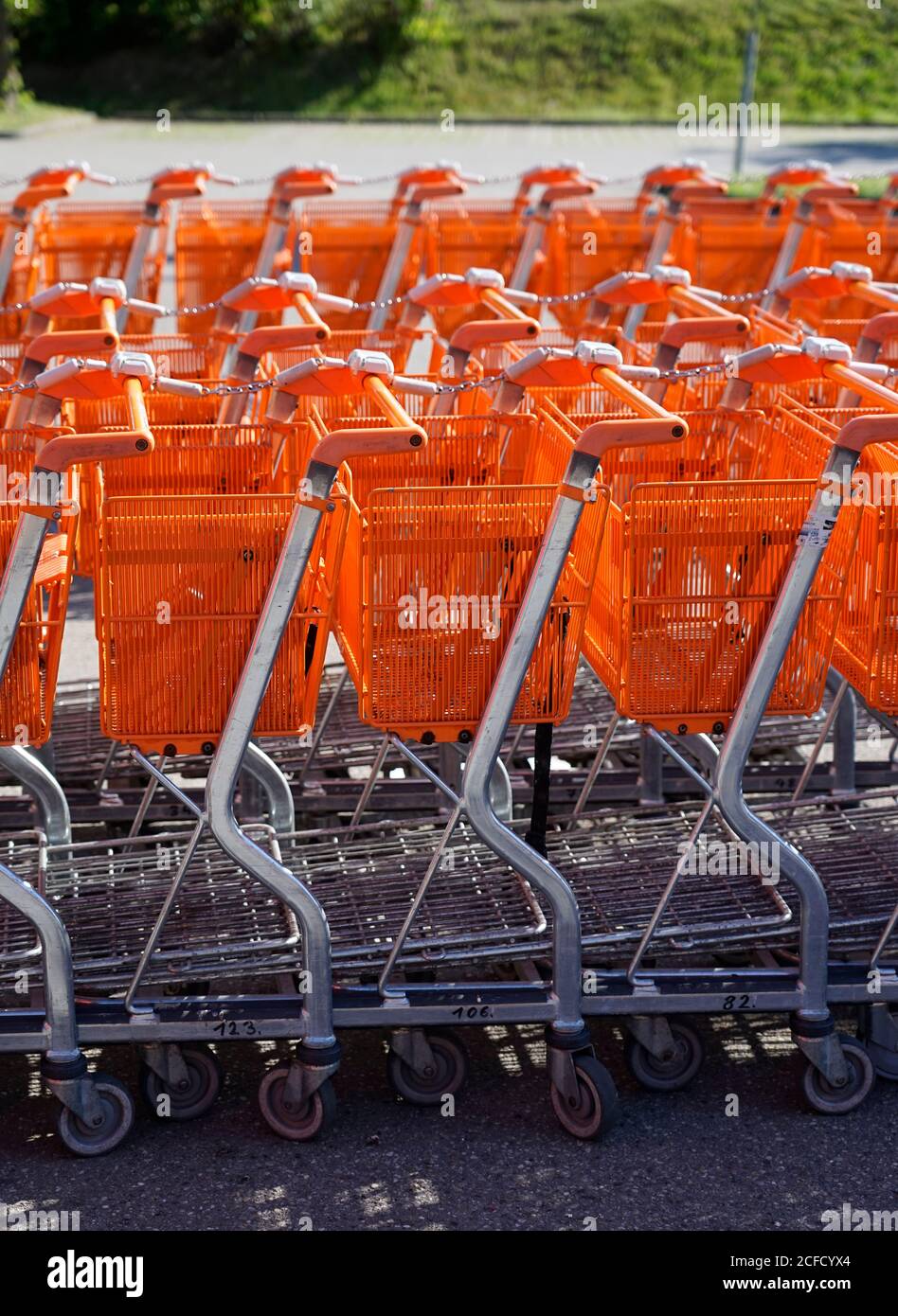 Lined up trolleys hires stock photography and images Alamy