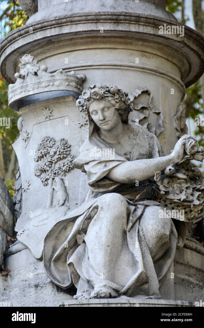 Sculptures in el Retiro Park, home to many very famous Spanish statues