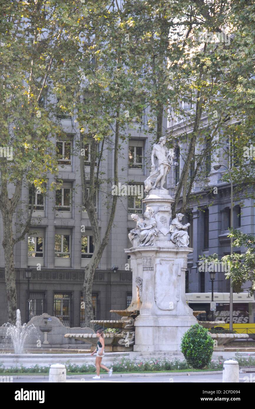 Sculptures in el Retiro Park, home to many very famous Spanish statues Stock Photo Alamy