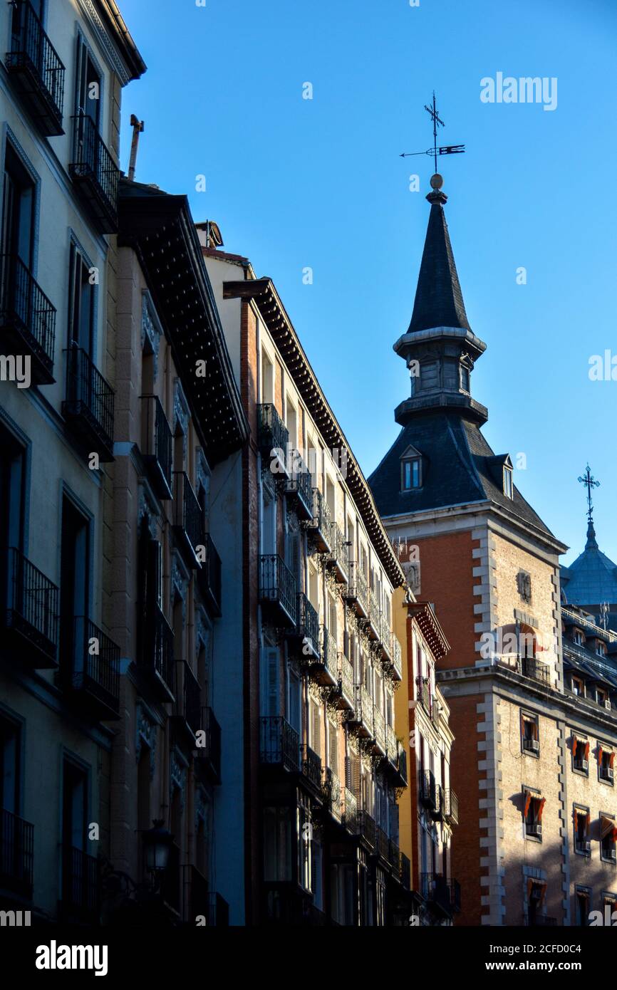 Buildings in downtown, Madrid, Spain. Stock Photo