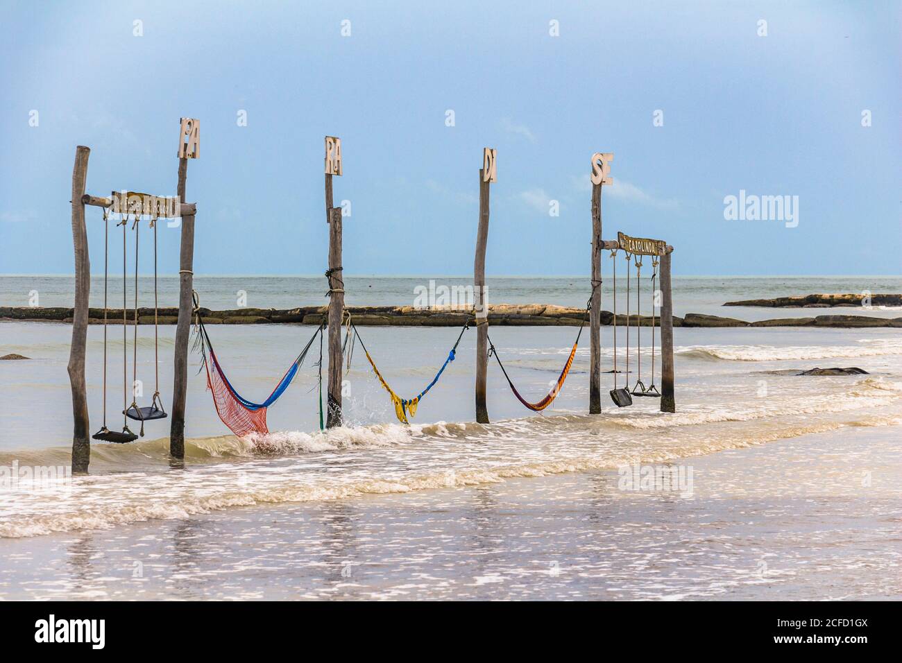 Hammocks over the water on Isla Holbox, Quintana Roo, Yucatan Peninsula, Mexico Stock Photo Alamy
