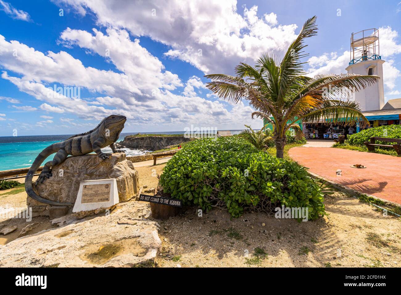 Iguana statue at 'Punta Sur' Cape in the south of 'Isla Mujeres