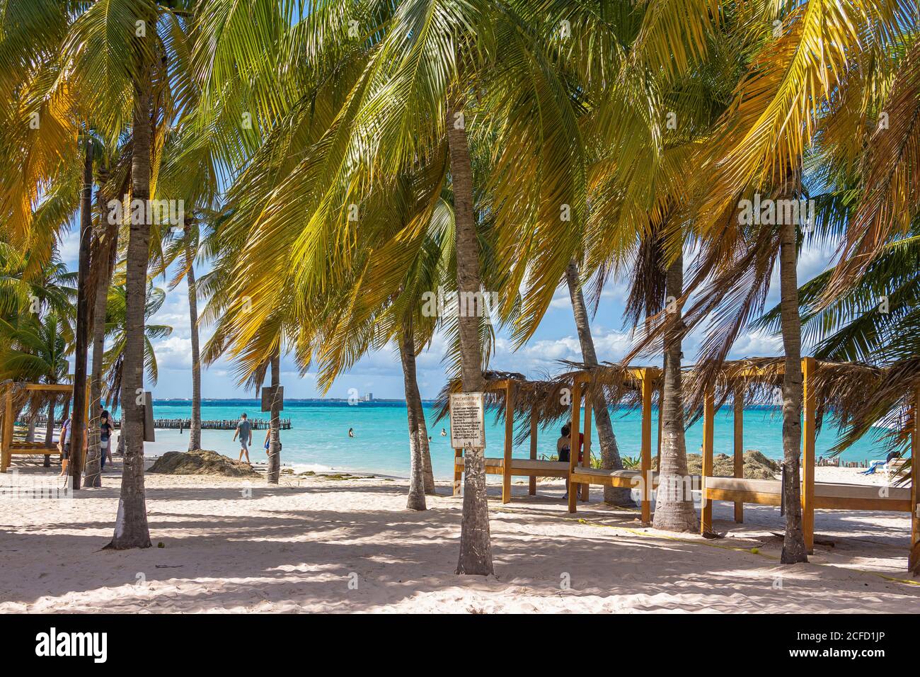 Playa Norte - popular beach in the north of 'Isla Mujeres', Quintana Roo, Yucatan Peninsula, Mexico Stock Photo