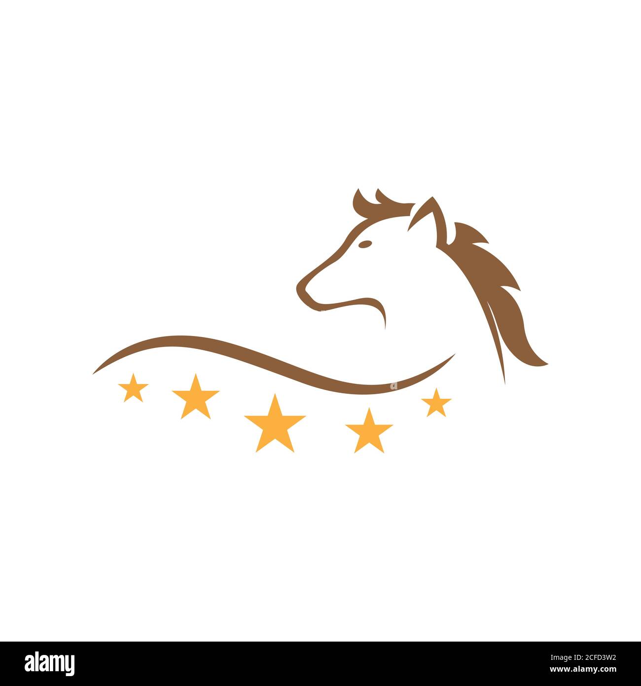 horse head Logo design pride and beauty with 5 stars sign symbol Vector illustration Stock Vector