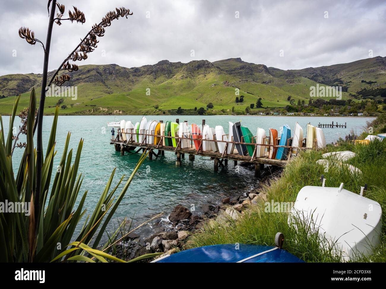 lined up boats at Bottssteg, Diamond Habour Stock Photo