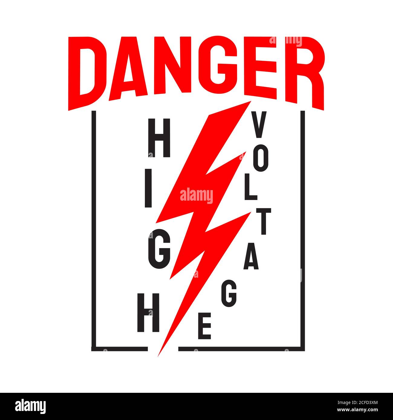 black red yellow danger symbol High Voltage Sign Vector with skull Lightning electricity symbol warning template illustration Stock Vector