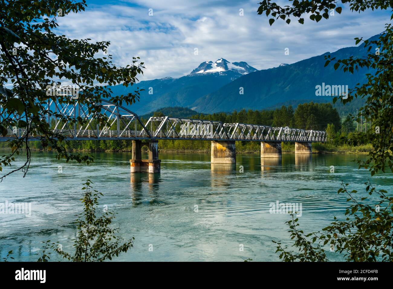 The Columbia River and Mount Begbie near Revelstoke, British Columbia, Canada. Stock Photo