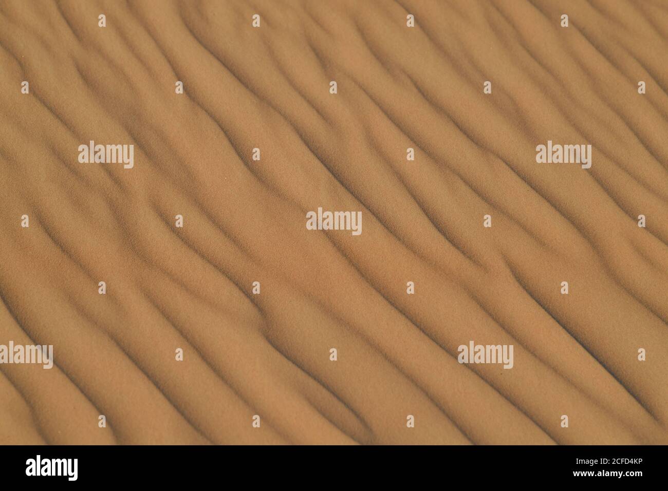 Arabian Peninsula desert sand dunes, being contoured into different shapes & sizes from the shifting winds of the desert environment landscapes. Stock Photo