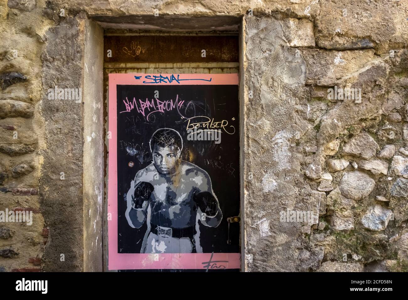 Graffiti by Muhammad Ali in Ceret Stock Photo
