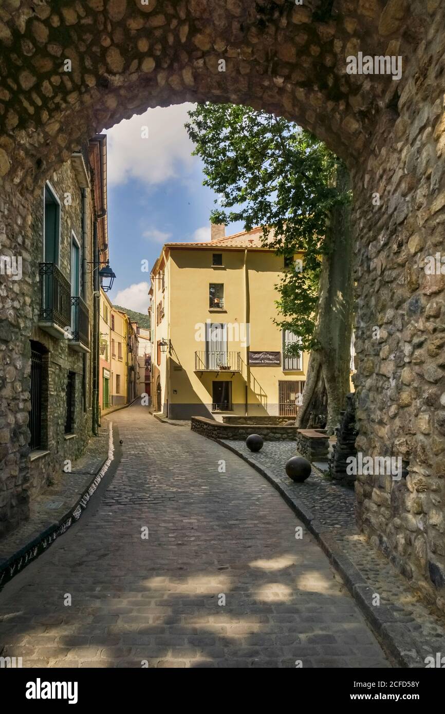 La Porte D Espagne In Ceret In Spring Built In The 13th Century Served As The Main Entrance To The Walled Village Monument Historique Stock Photo Alamy