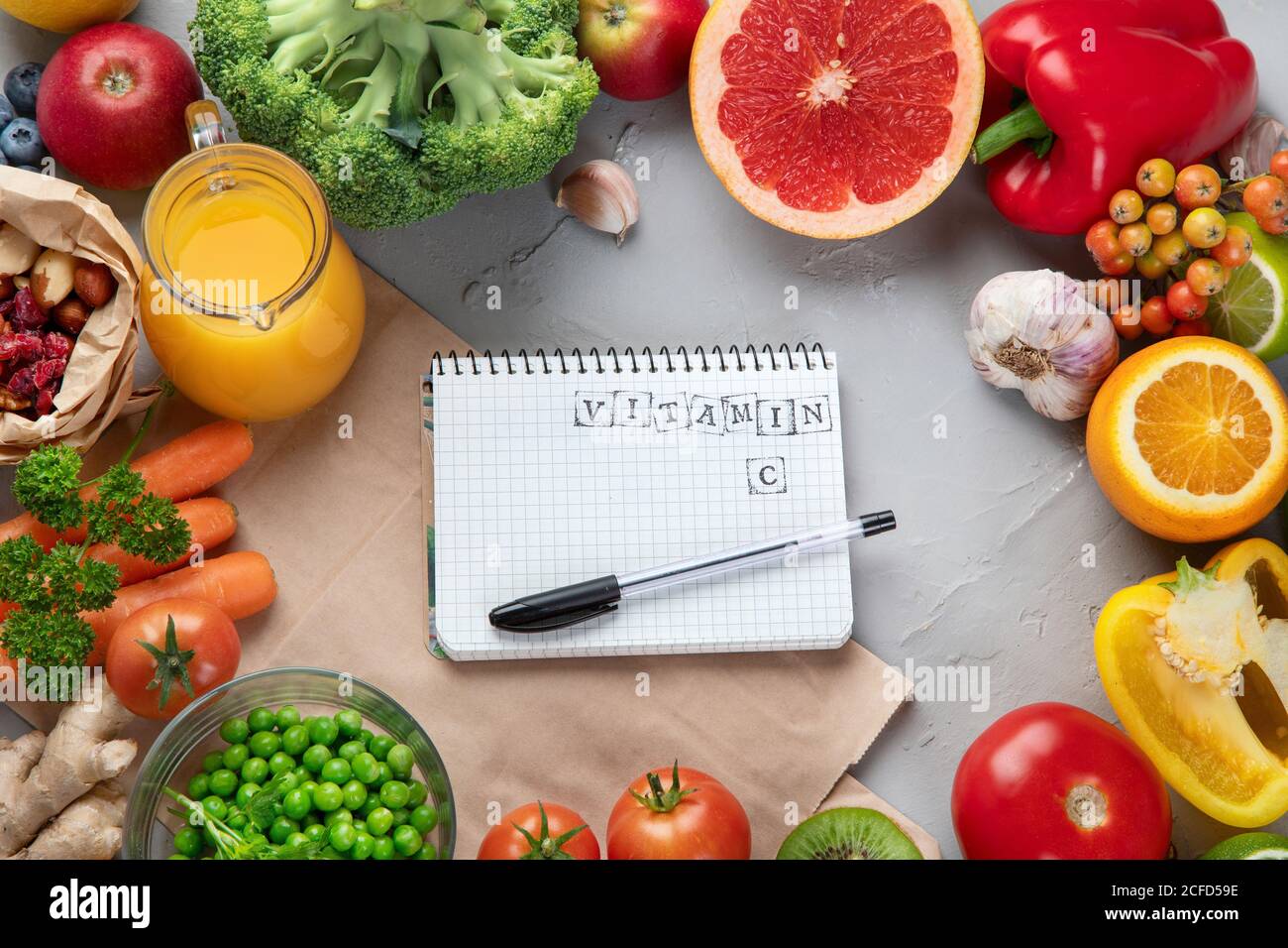 Foods high in vitamin C. Food rich in antioxidant, fiber, carbohydrates. Boost immune system and
